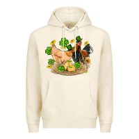 Tofu st patricks day farm chicken rooster chick  shamrock gold Premium Hoodie - Artiststas