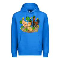 True Royal st patricks day farm chicken rooster chick  shamrock gold Premium Hoodie - Artiststas