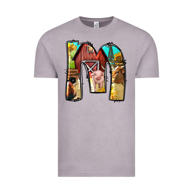 Farm Life Alphabet Lowercase Letters M Vintage Tee by BundleAndBundleShop | Teevron