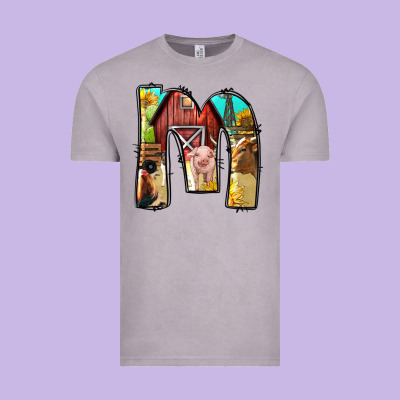 Farm Life Alphabet Lowercase Letters M Vintage Tee Designed By Bundleandbundleshop