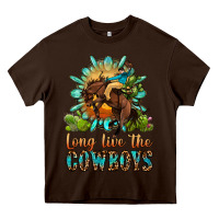 Chocolate Brown long live the cowboys Heavy Core Tee - OliviaCreatesArt