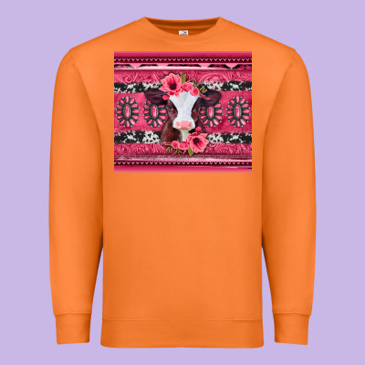 Pink Gemstone Baby Calf Western Valentines Day Premium Sweatshirt Designed By Jasminsmagicworld