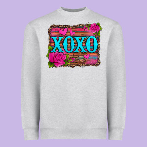 Xoxo Valentine's Day Pink Roses And Hearts Heavyweight Sweatshirt Designed By Jasminsmagicworld