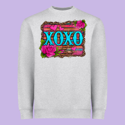 Xoxo Valentine's Day Pink Roses And Hearts Heavyweight Sweatshirt Designed By Jasminsmagicworld