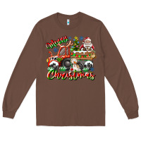 Chestnut Merry Christmas  tractor Long Sleeve Tee - CowhideDigitalArt