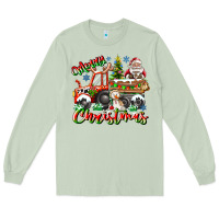 Matcha Merry Christmas  tractor Long Sleeve Tee - CowhideDigitalArt