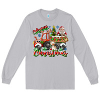 Moon Dust Merry Christmas  tractor Long Sleeve Tee - CowhideDigitalArt