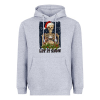Heather Grey let it snow Heavyweight Hoodie - RanaPortraitStore