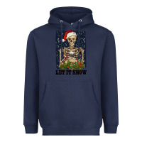 Navy let it snow Heavyweight Hoodie - RanaPortraitStore