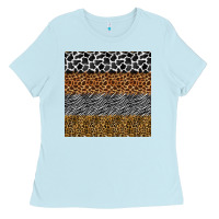Baby Blue safari animals seamless pattern Ladies Tee - BundleAndBundleShop