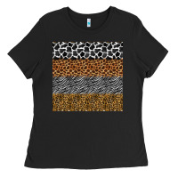 Black safari animals seamless pattern Ladies Tee - BundleAndBundleShop