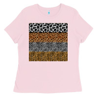 Bubblegum Pink safari animals seamless pattern Ladies Tee - BundleAndBundleShop