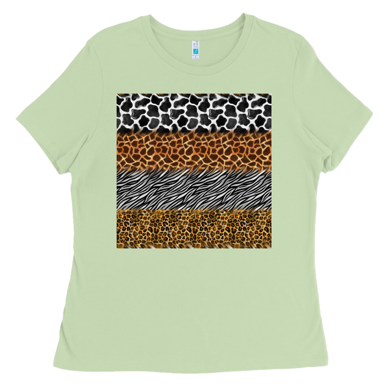 Safari Animals Seamless Pattern Ladies Tee by BundleAndBundleShop | Teevron