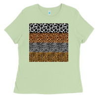 Matcha safari animals seamless pattern Ladies Tee - BundleAndBundleShop