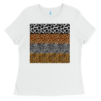 White safari animals seamless pattern Ladies Tee - BundleAndBundleShop