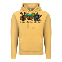 Vintage Mustard peace love sloth bear Vintage Hoodie - LillyAllenDesigns