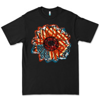 Black American Flag sunflower 4th of july Premium Tee - FaDigitalArtStudio