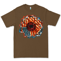 Cacao American Flag sunflower 4th of july Premium Tee - FaDigitalArtStudio