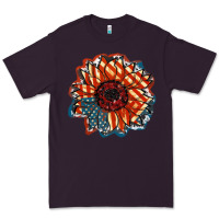 American Flag Sunflower 4th Of July Premium Tee | Teevron