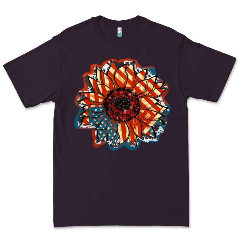 American Flag Sunflower 4th Of July Premium Tee by FaDigitalArtStudio | Teevron