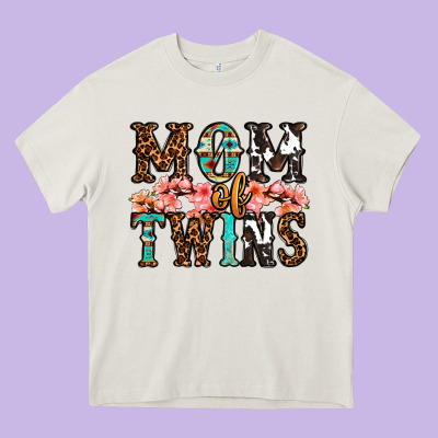 Mom Of Twins Heavy Core Tee Designed By Oliviacreatesart