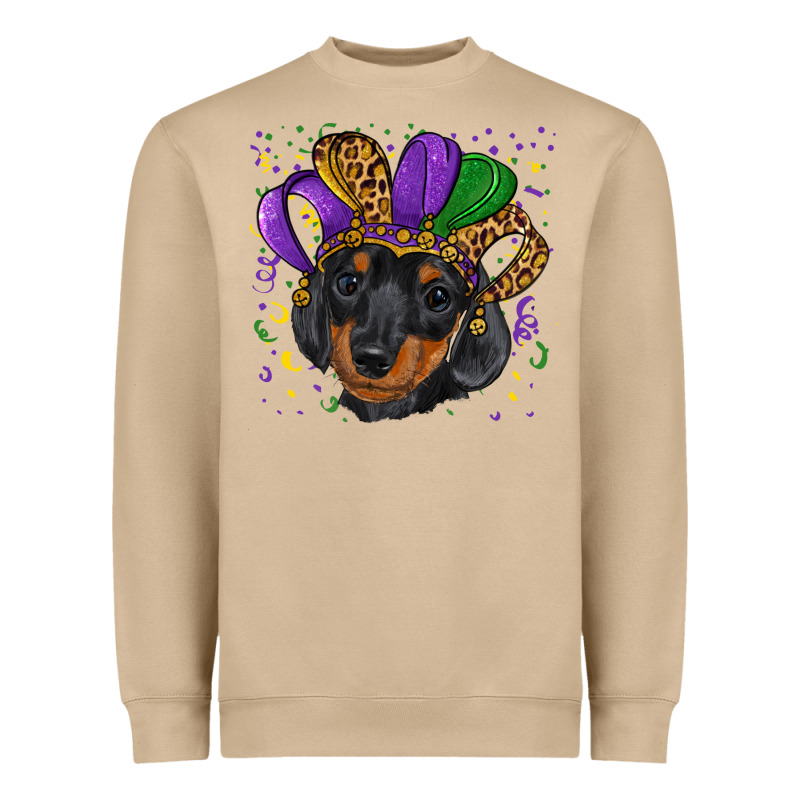 Mardi Gras Hat Dachshund Puppy Heavyweight Sweatshirt by RanaPortraitStore | Teevron