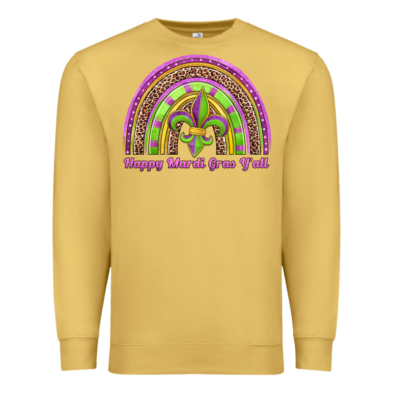 Happy Mardi Gras Y'all Rainbow Premium Sweatshirt by Jasminsmagicworld | Teevron