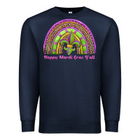 Navy happy mardi gras y'all rainbow Premium Sweatshirt - Jasminsmagicworld