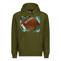 Army Green sports football background Premium Hoodie - Artiststas