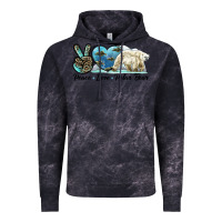 Cloud Black peace love polar bear Vintage Hoodie - LillyAllenDesigns