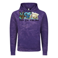 Cloud Purple peace love polar bear Vintage Hoodie - LillyAllenDesigns