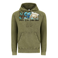 Vintage Olive peace love polar bear Vintage Hoodie - LillyAllenDesigns