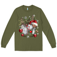 Army Green Merry Christmas Long Sleeve Tee - CowhideDigitalArt