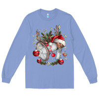Colony Blue Merry Christmas Long Sleeve Tee - CowhideDigitalArt