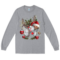 Heather Grey Merry Christmas Long Sleeve Tee - CowhideDigitalArt