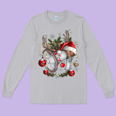 Merry Christmas Long Sleeve Tee Designed By Cowhidedigitalart