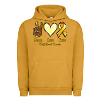 Pigment Peanut Butter Peace Love Cure Childhood Cancer Urban Hoodie - Jasminsmagicworld
