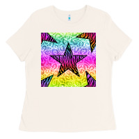 Bone zebra glitter star seamless pattern Ladies Tee - BundleAndBundleShop