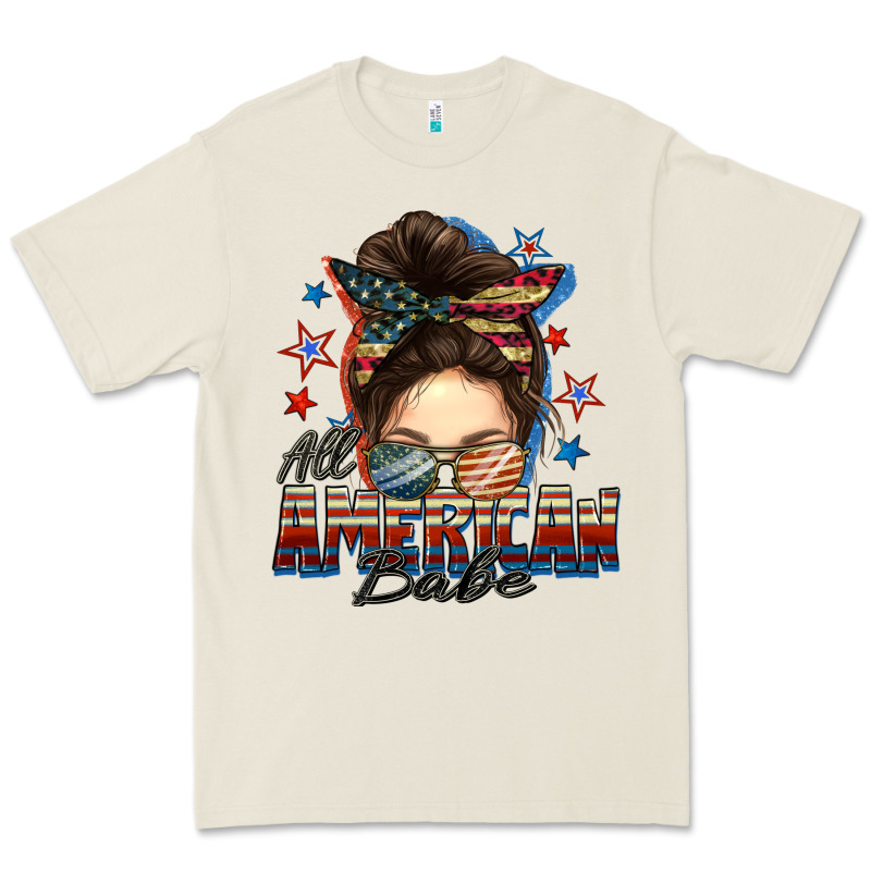 American Babe Messy Bun Premium Tee by FaDigitalArtStudio | Teevron