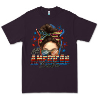 Plum american babe messy bun Premium Tee - FaDigitalArtStudio
