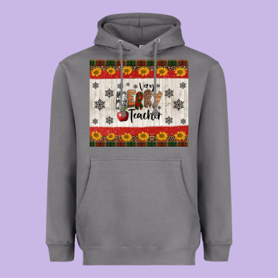 Very Merry Teacher Heavyweight Hoodie Designed By Jasminsmagicworld