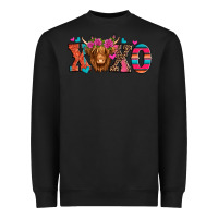 Black xoxo valentine's day highland cow Heavyweight Sweatshirt - Jasminsmagicworld