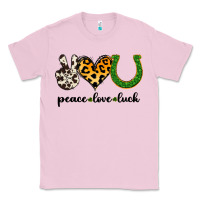 Bubblegum Pink Peace Love Luck Classic Tee - Jasminsmagicworld