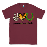 Burgundy Peace Love Luck Classic Tee - Jasminsmagicworld