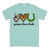 Seafoam Peace Love Luck Classic Tee - Jasminsmagicworld