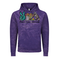 Cloud Purple Peace love raccoon Vintage Hoodie - LillyAllenDesigns