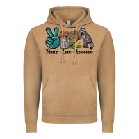 Vintage Camel Peace love raccoon Vintage Hoodie - LillyAllenDesigns