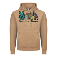 Vintage Coffee Peace love raccoon Vintage Hoodie - LillyAllenDesigns