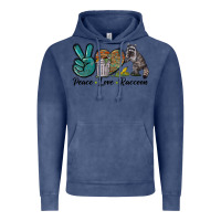 Vintage Denim Peace love raccoon Vintage Hoodie - LillyAllenDesigns