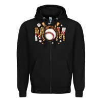 Black baseball mom Zipper Hoodie - Jasminsmagicworld